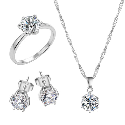 Fashion Silver Color Cubic Zircon Jewelry Sets - Wnkrs
