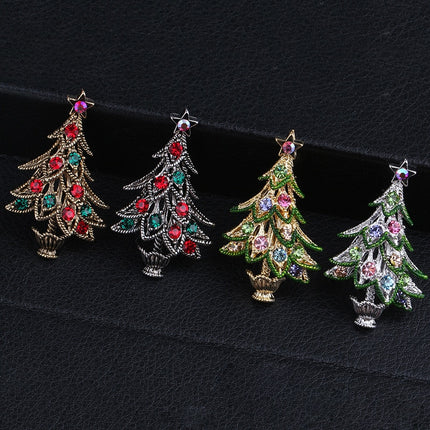 Vintage Style Christmas Tree Shaped Brooch - Wnkrs