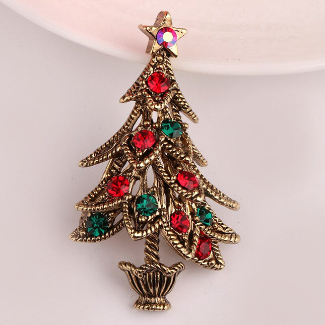 Vintage Style Christmas Tree Shaped Brooch