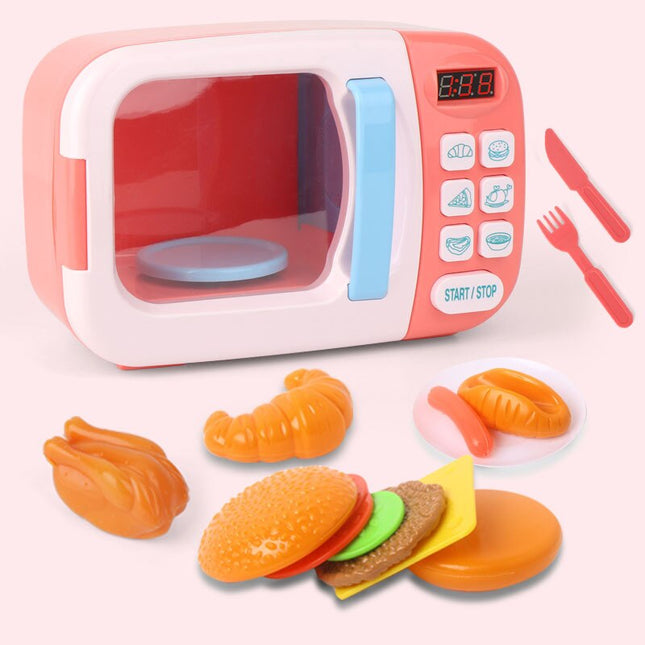 Kid's Kitchen Simulation Mini Microwave Oven with Cutting Toys Set - wnkrs
