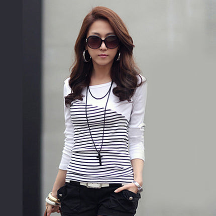 Women's Casual Striped Long Sleeved Pullover - Wnkrs
