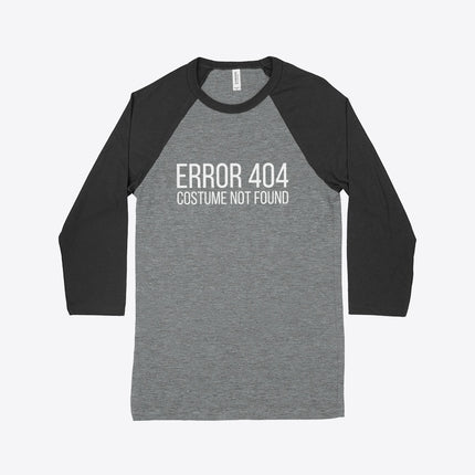 404 Costume Not Found Unisex 3/4 Sleeve Baseball T-Shirt - wnkrs