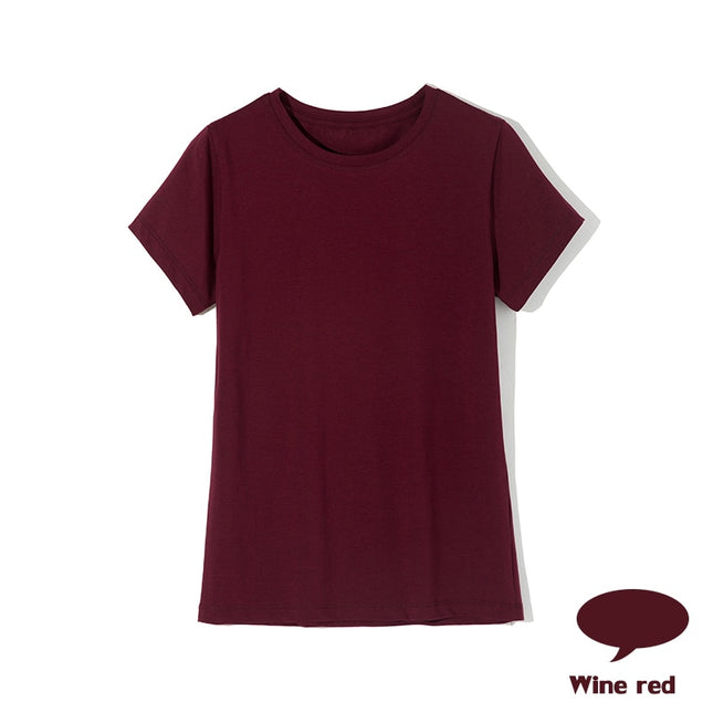 Elastic Plain Cotton T-Shirt for Women