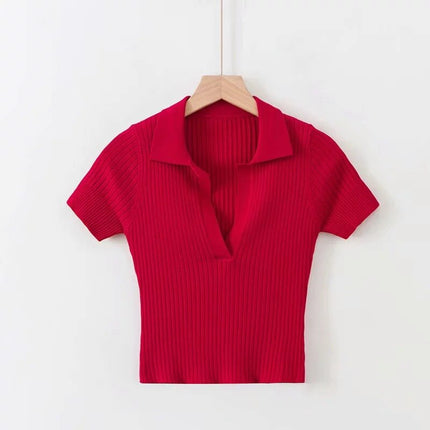 Women's Solid Color Short Sleeved Crop Top - Wnkrs