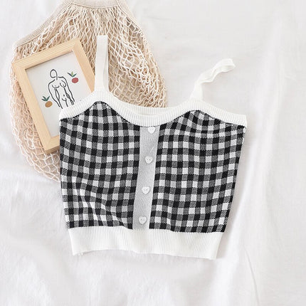 Women's Plaid Top with Buttons - Wnkrs