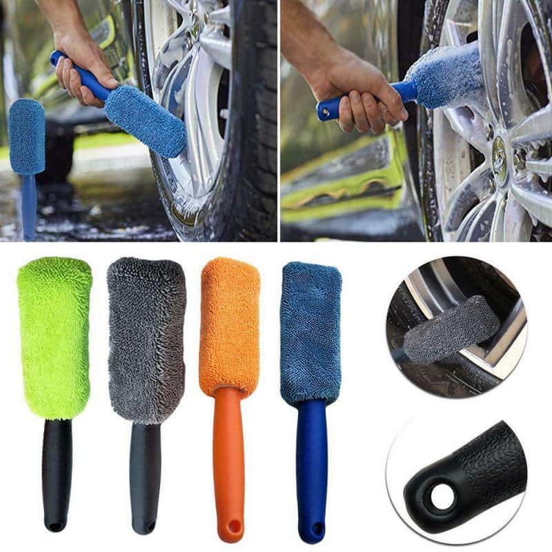 Compact Microfiber Tire Rim Brush