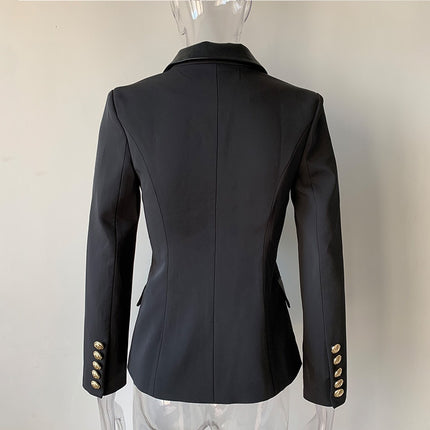 Black Women's Jacket with PU Leather Collar - Wnkrs