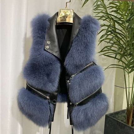 Women's Eco Fur Multi-Zipper Coat - Wnkrs