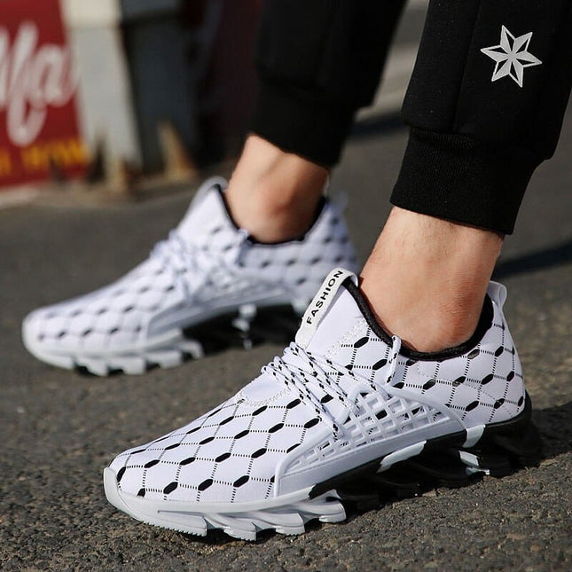Patterned Men's Lace-up Running Shoes