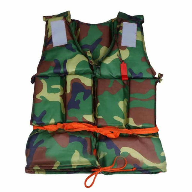 Camouflage Life Vest with Whistle