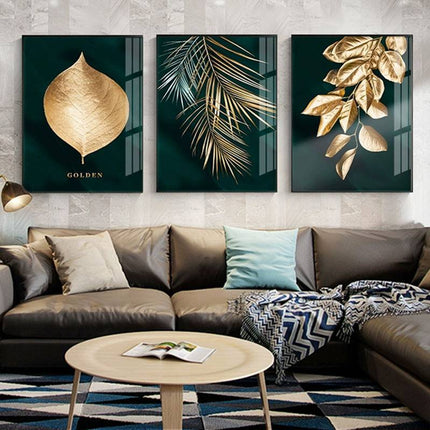 Golden Leaves Wall Canvas - Wnkrs