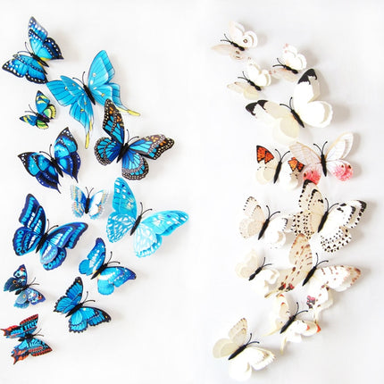 3D Butterfly Colorful Double Layers Wall Stickers 12 pcs Set - wnkrs
