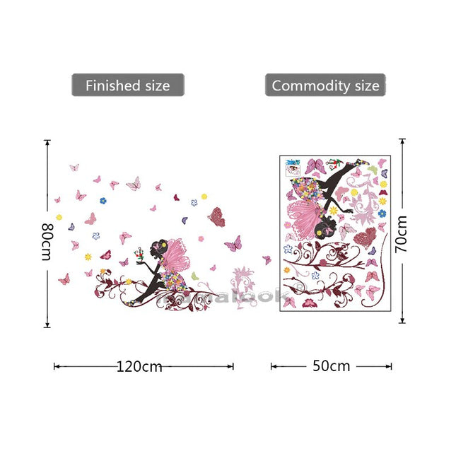 Butterfly Floral Fairy Wall Stickers