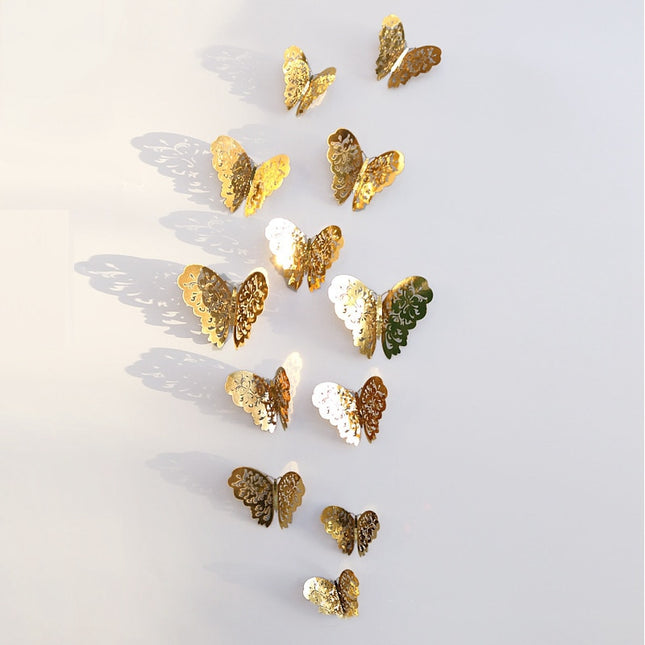 Twelve Hollow Butterfly Wall Stickers