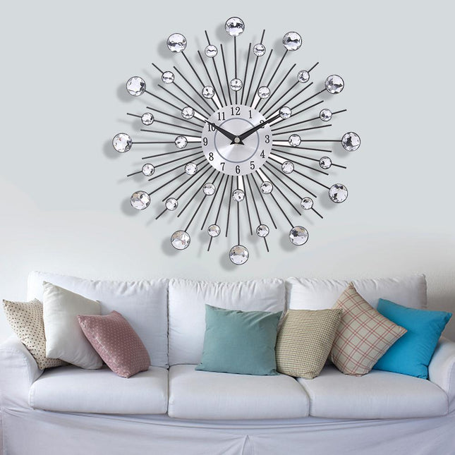 Round Crystal Patterned Wall Clock - wnkrs