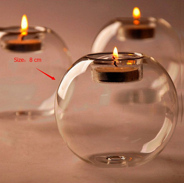 Round Hollow Glass Candle Holder - wnkrs