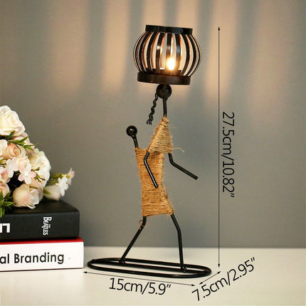 Abstract Metal Character Candle Holder - wnkrs