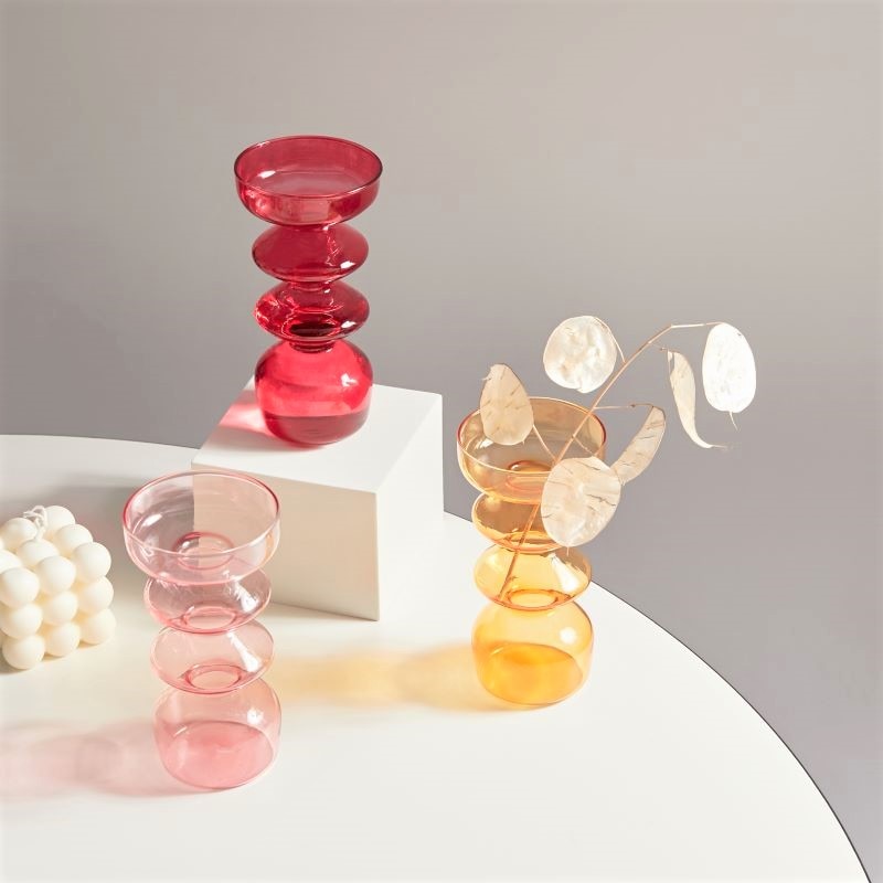 Transparent Tapered Glass Candle Holder