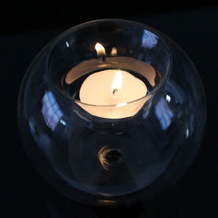 Charming Ball Shaped Clear Glass Candle Holder - wnkrs