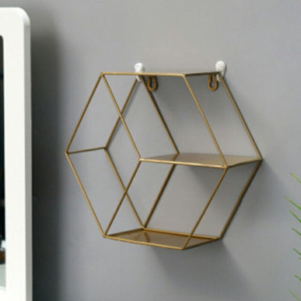 Wrough Iron Round and Hexagon Decorative Shelf - wnkrs