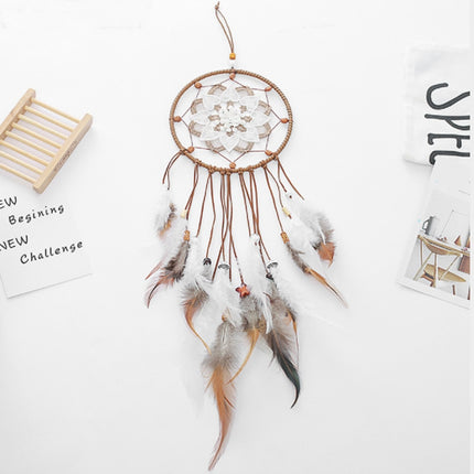 Nordic Style Floral Lace Dream Catcher with Feathers - wnkrs