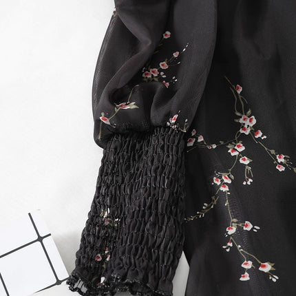 Women's Floral Printed Puff Sleeve Dress - wnkrs