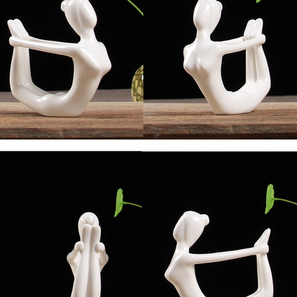 Abstract Ceramic Yoga Poses Figurine - wnkrs