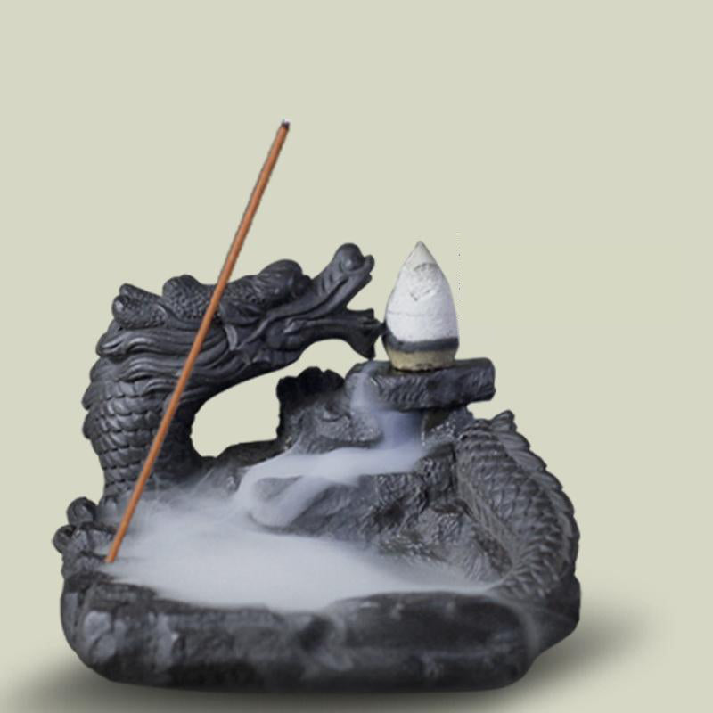 Ceramic Dragon Incense Burner & Stick Holder