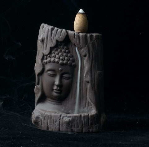 Buddha Waterfall Ceramic Incense Burner