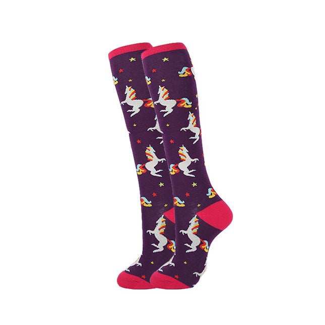 1 Pair of Knee High Cotton Socks for Women - wnkrs