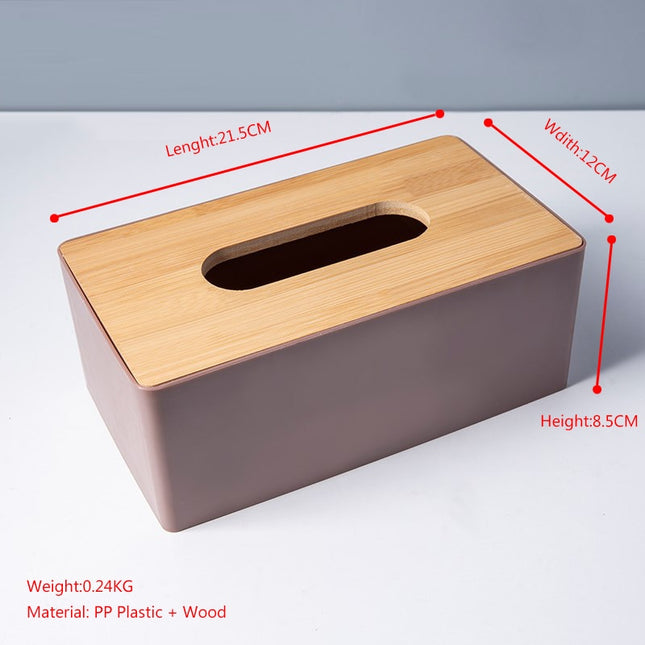 Wooden Lid Facial Tissue Box