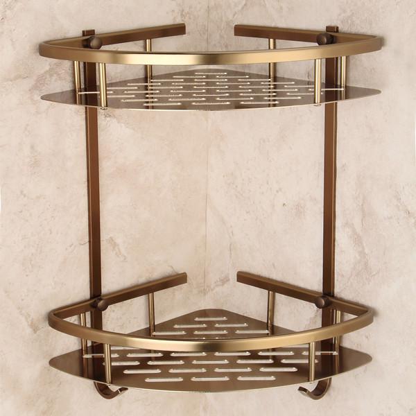 Antique Brushed Bathroom Corner Shelf - Wnkrs
