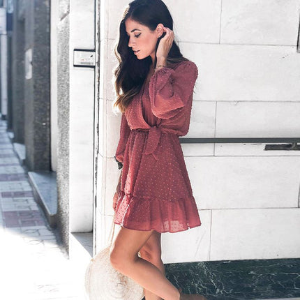 Women's Ruffle Skirt Mini Dress - wnkrs