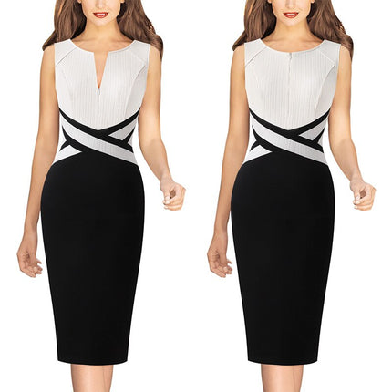 Front Zipper Bodycon Pencil Dress for Women - wnkrs