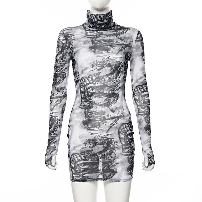 Women's Long Sleeve Turtleneck Dress - wnkrs