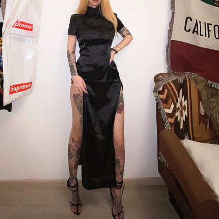 Women's Soft Satin Long Dress - wnkrs