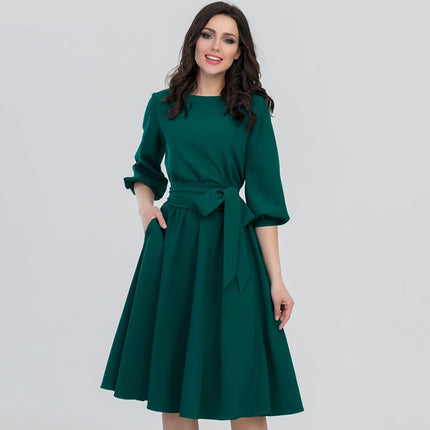 Women's Lantern Sleeve A-Line Dress - wnkrs