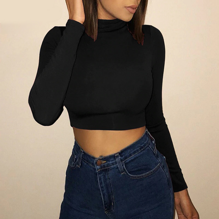 Women's Crop Top with Long Sleeves - Wnkrs