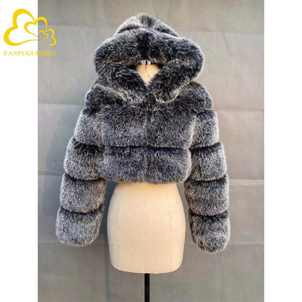 Women's  Fluffy Faux Fur Coat - Wnkrs