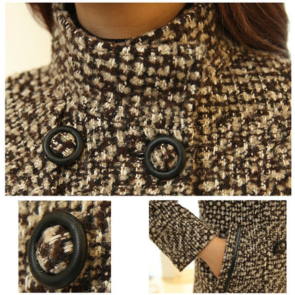 Women's Wool Melange Plaid Winter Coat - Wnkrs