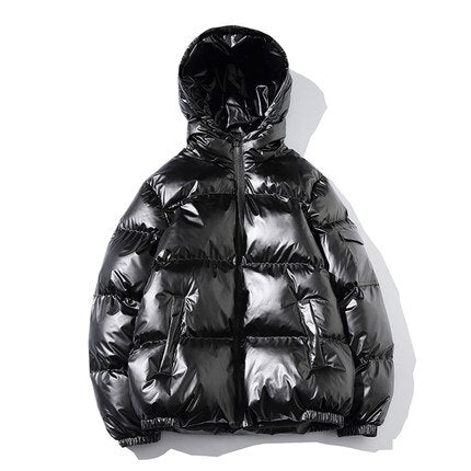 Oversized Women's Down Jacket in Metalic Colors - Wnkrs