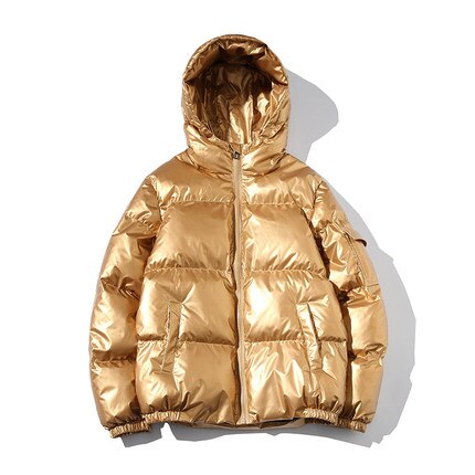 Oversized Women's Down Jacket in Metalic Colors - Wnkrs