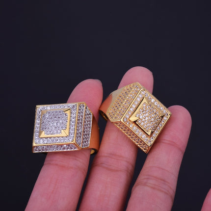 Men's Hip Hop Style Gold/Silver Zircon Ring - Wnkrs