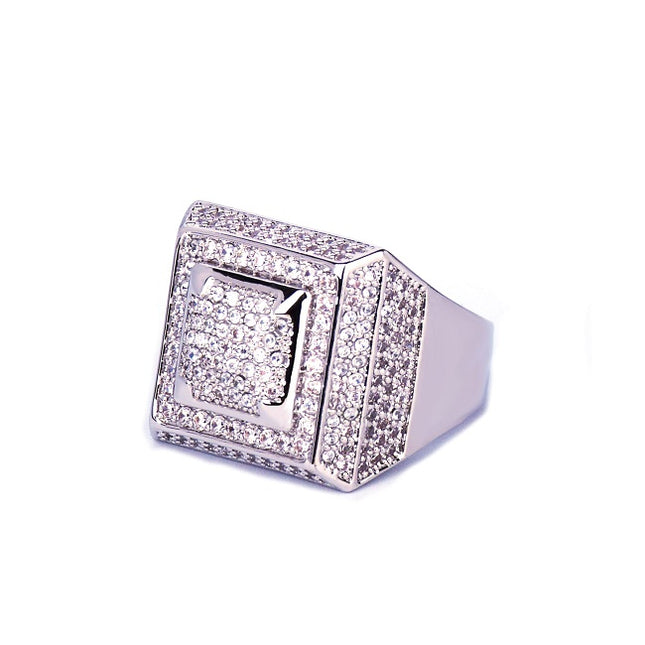 Men's Hip Hop Style Gold/Silver Zircon Ring - Wnkrs