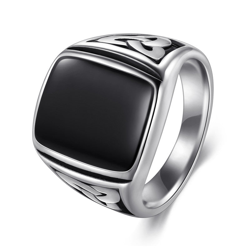 Square Black Ring for Men