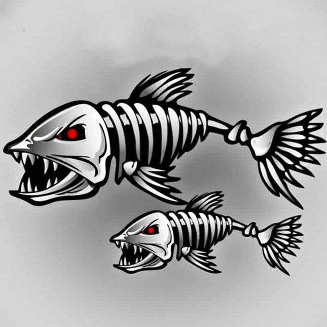 3D Fish Skeleton Car Stickers - wnkrs