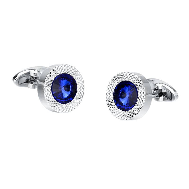 Men's Blue and Silver Cuff Links - wnkrs