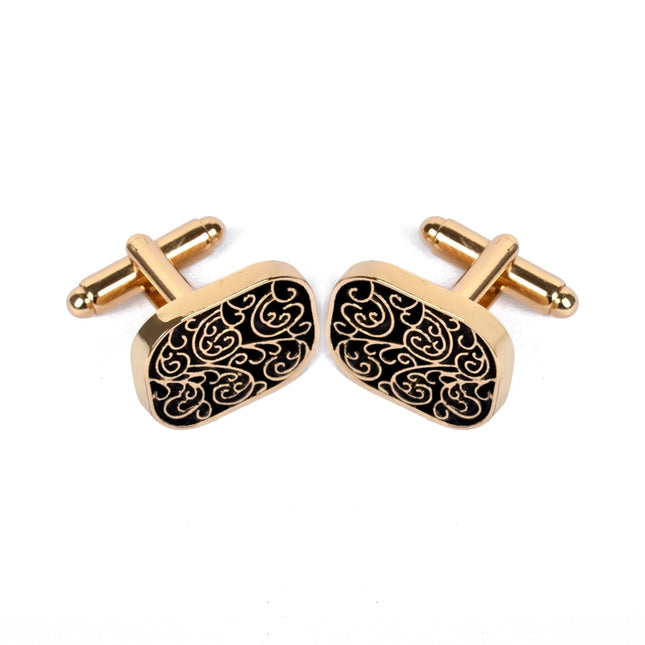 Men's Black and Gold Cuff Links - wnkrs