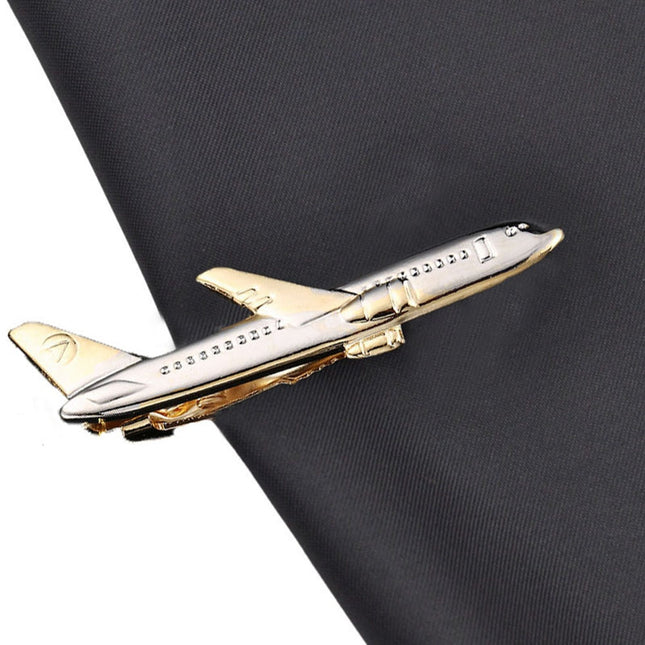 Golden Airplane Pilot's Tie Clip - wnkrs