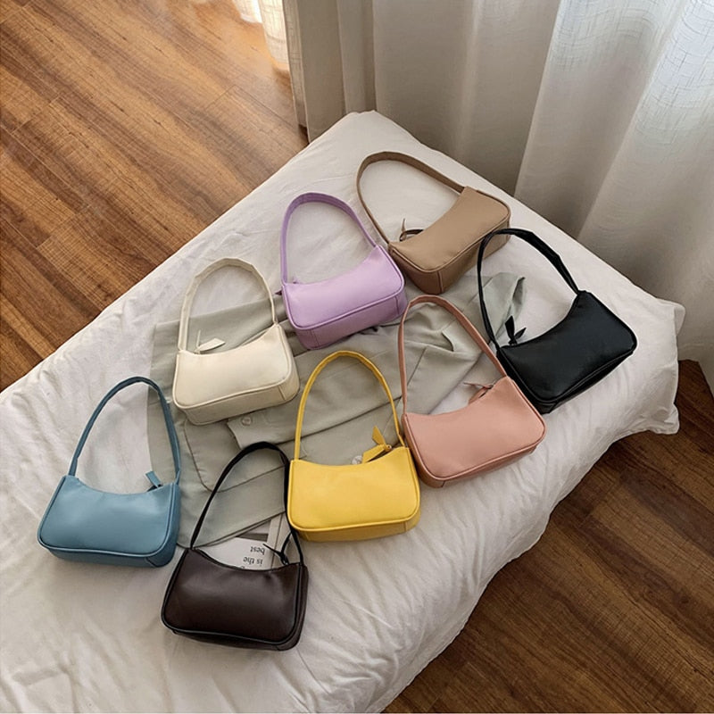 Women's Soft PU Leather Baguette Handbag